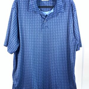 Jack Nicklaus Golf Polo XL Blue All Over Print Performance Shirt